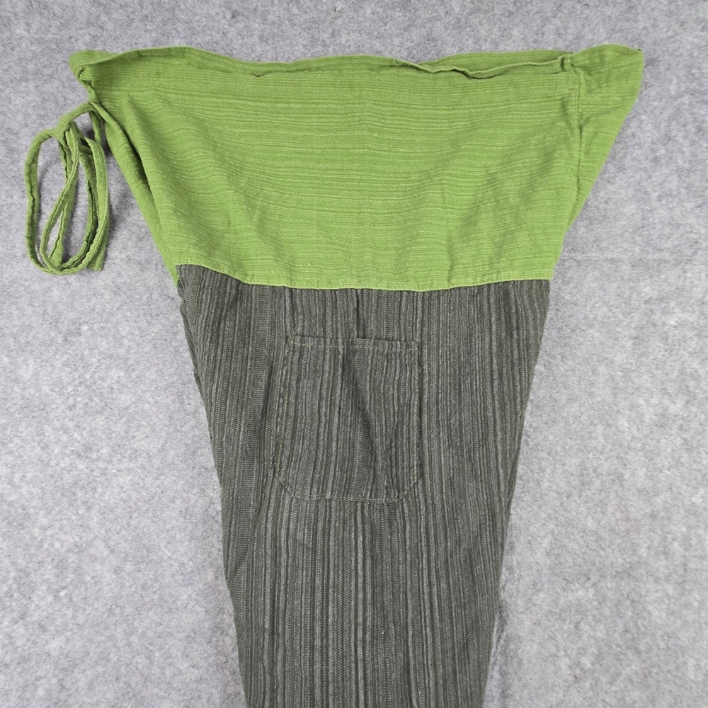 Unbranded Thai Fisherman Pants Unisex‎ One Size Green Olive Wrap Tie Wide Leg - Picture 3 of 7